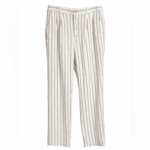 LOFT Cream & Navy Pinstripe Ankle Pants | Size 12P